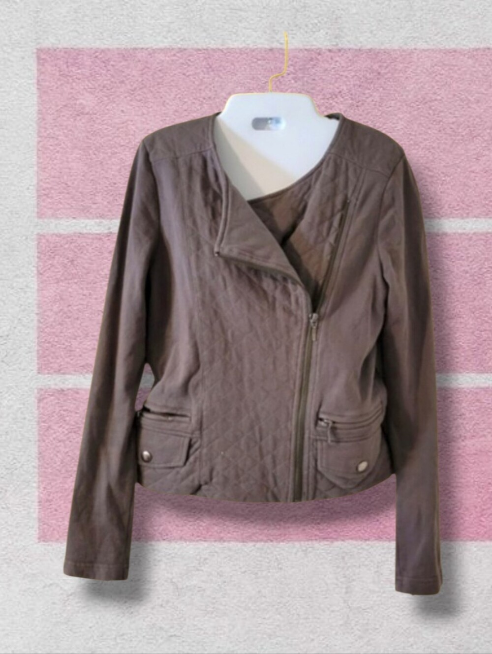 Soft Joie | GUC Casual Gray Quilted Moto-Style Jacket (SIZE S)